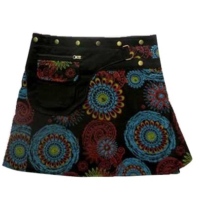 Hippie Flower Cotton Skirt
