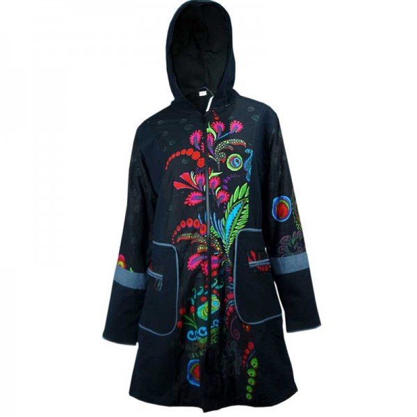 Flower Embroidery Woman Winter Jacket